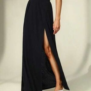 Express Black Wrap Maxi Skirt with Slit for Cocktail